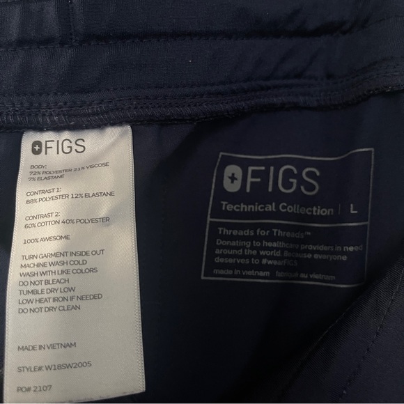 Large Figs Navy Blue Zamora Jogger Scrub Pants™ - Picture 5 of 5